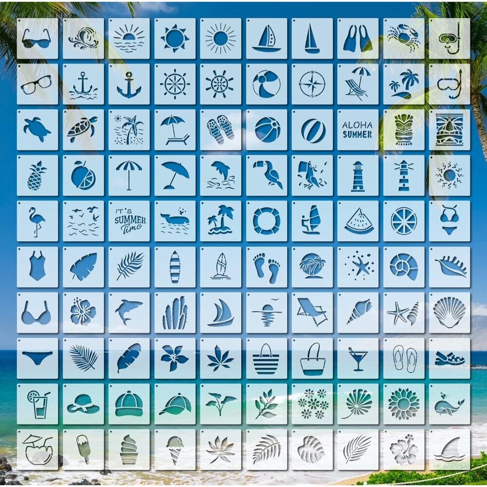 Reusable Eco-Friendly Stencil Set for DIY Crafts - 100+ Creative Designs